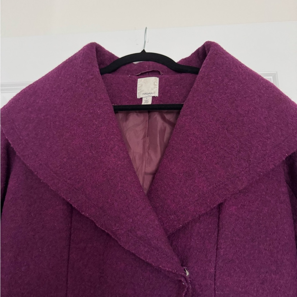 Halogen Raspberry Boiled Wool Coat - image 3